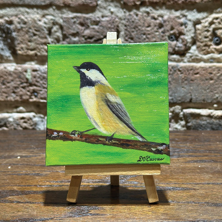 Black Capped Chickadee, Mini Artwork (MA-7695) - Printed Canvas
