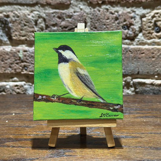 Black Capped Chickadee, Mini Artwork (MA-7695) - Printed Canvas