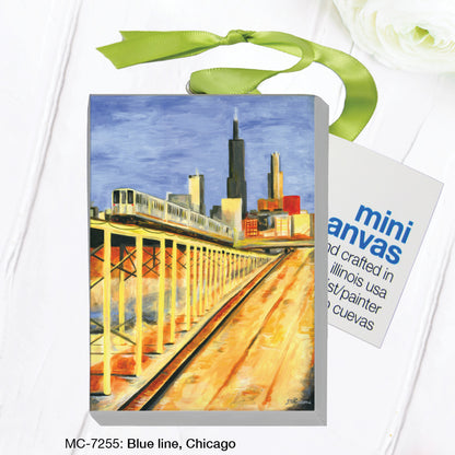 Blue Line, Chicago, Mini Canvas (MC-7255), Front, printedcanvas.com