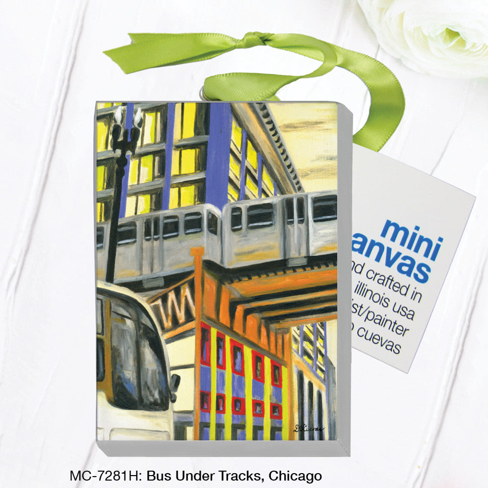 Bus Under Tracks, Chicago, Mini Canvas (MC-7281H), Mini Canvas, www.printedcanvas.com