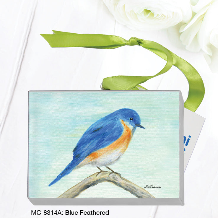 Blue Feathered, Mini Canvas (MC-8314A), Front, printedcanvas.com