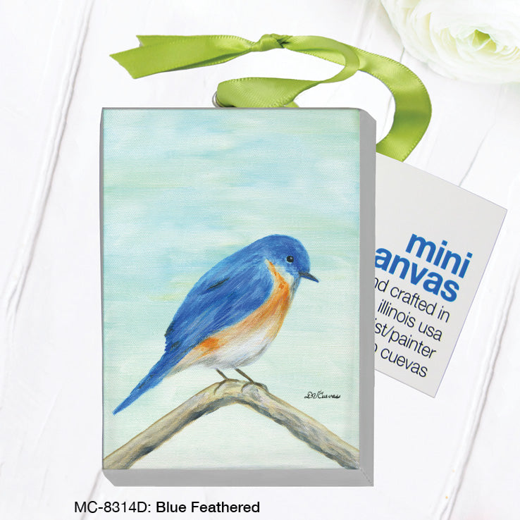 Blue Feathered, Mini Canvas (MC-8314D), Mini Canvas, www.printedcanvas.com