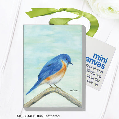Blue Feathered, Mini Canvas (MC-8314D), Mini Canvas, www.printedcanvas.com