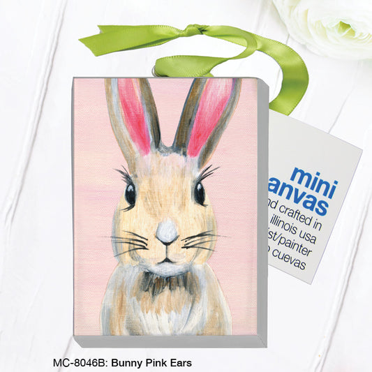 Bunny Pink Ears, Mini Canvas (MC-8046B), Front, printedcanvas.com