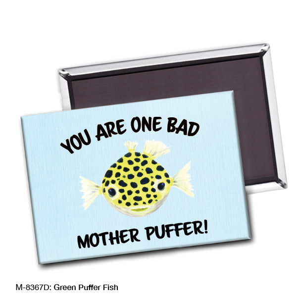 Green Puffer Fish, Magnet (M-8367D), Front, printedcanvas.com