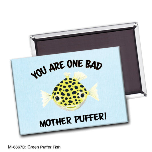 Green Puffer Fish, Magnet (M-8367D), Front, printedcanvas.com