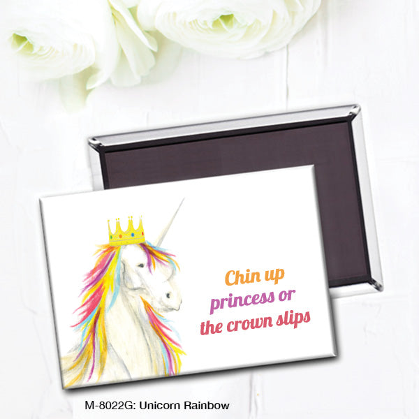 Unicorn Rainbow, Magnet (M-8022G), front, printedcanvas.com