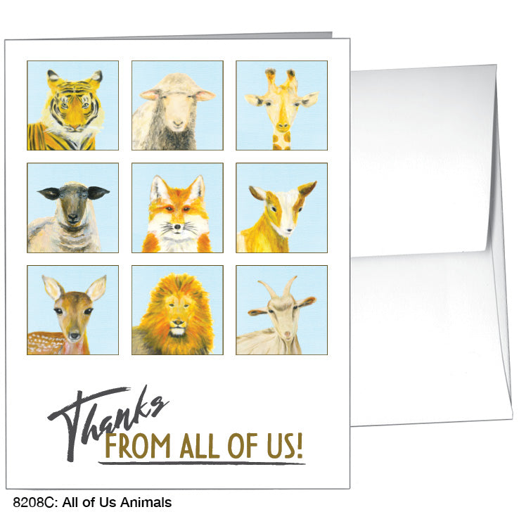 All of Us Animals, Greeting Card (8208C), A2 Card Front, www.printedcanvas.com