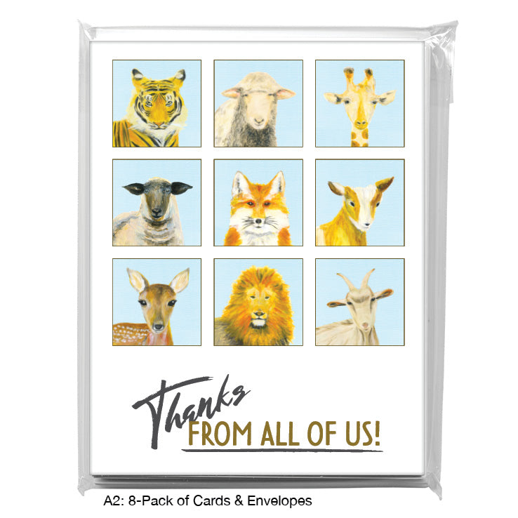 All of Us Animals, Greeting Card (8208C), A2 Card 8-Pack, www.printedcanvas.com