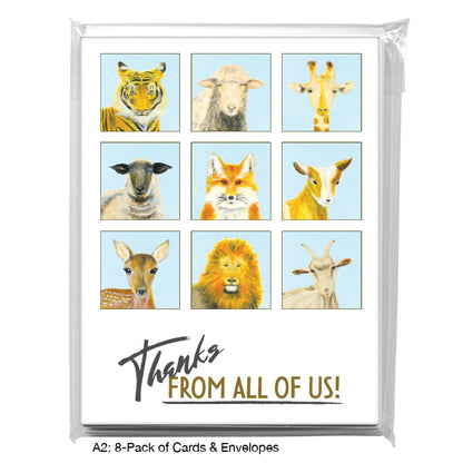 All of Us Animals, Greeting Card (8208C), A2 Card 8-Pack, www.printedcanvas.com