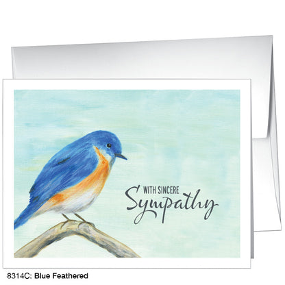 Blue Feathered, Greeting Card (8314C), A2 Card Front, www.printedcanvas.com