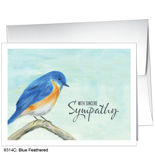 Blue Feathered, Greeting Card (8314C), A2, printedcanvas.com