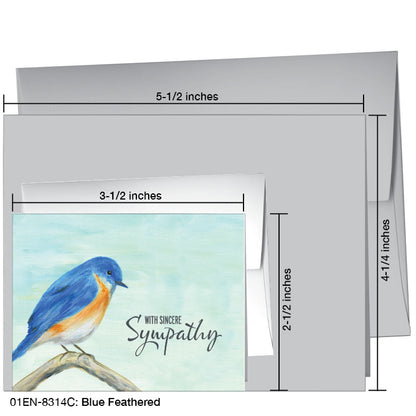 Blue Feathered, Greeting Card (8314C), Enclosure Card, www.printedcanvas.com