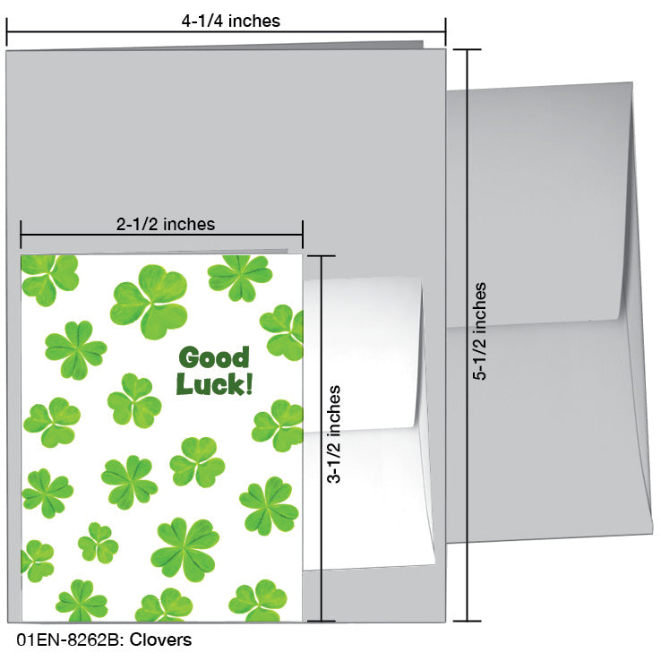 Clovers, Greeting Card (8262B), Enclosure Card, www.printedcanvas.com