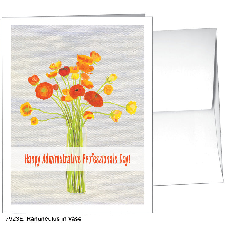 Ranunculus In Vase, Greeting Card (7923E), A2, printedcanvas.com