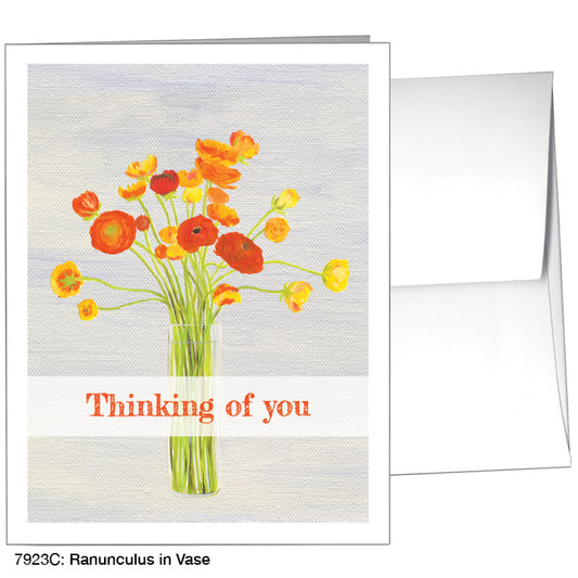 Ranunculus In Vase, Greeting Card (7923C), A2, printedcanvas.com