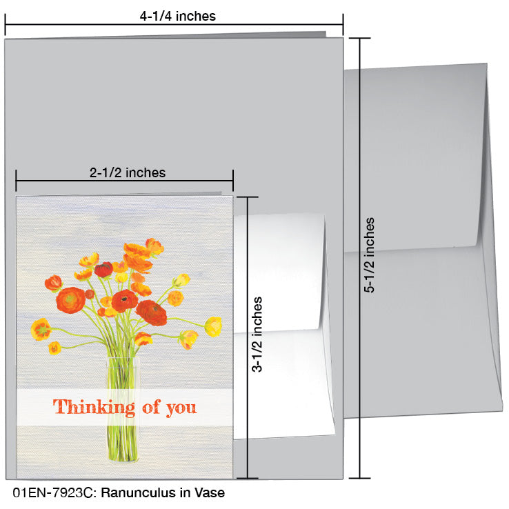 Ranunculus In Vase, Greeting Card (7923C), Enclosure, printedcanvas.com