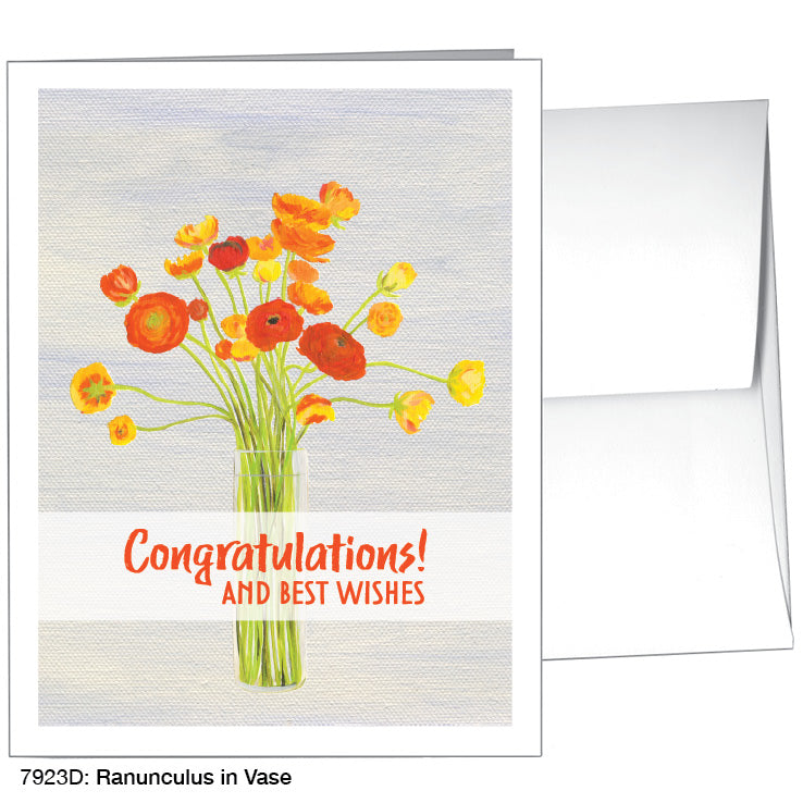 Ranunculus In Vase, Greeting Card (7923D), A2, printedcanvas.com