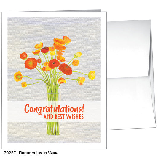 Ranunculus In Vase, Greeting Card (7923D), A2, printedcanvas.com