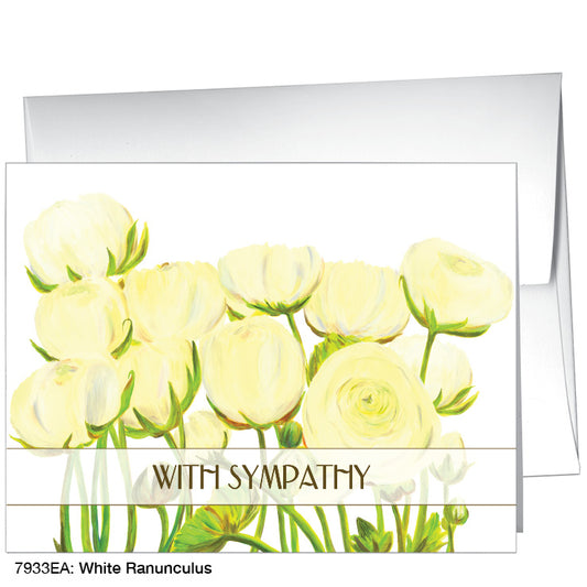 White Ranunculus, Greeting Card (7933EA), A2, printedcanvas.com