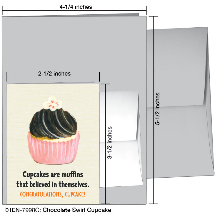 Chocolate Swirl Cupcake, Greeting Card (7998C), Enclosure, printedcanvas.com