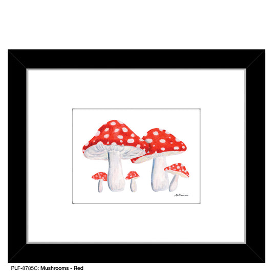 Mushrooms -Red , Print (#8785C) - Printed Canvas