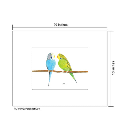 Parakeet Duo, Print (#8780B), Printe Matted, www.printedcanvas.com