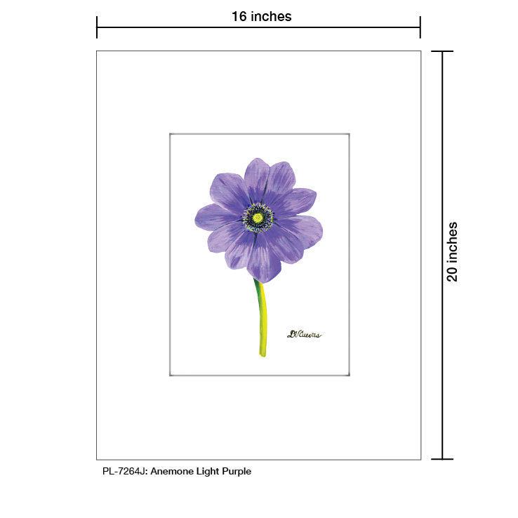 Anemone Light Purple, Print (#7264J) - Printed Canvas