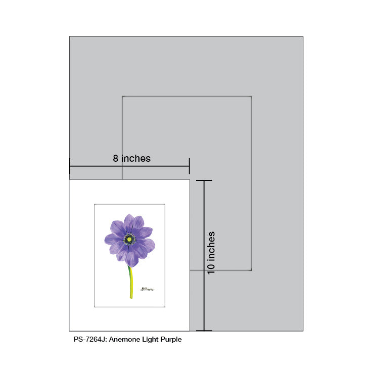 Anemone Light Purple, Print (#7264J) - Printed Canvas