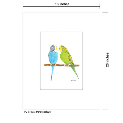 Parakeet Duo, Print (#8780A), Printe Matted, www.printedcanvas.com