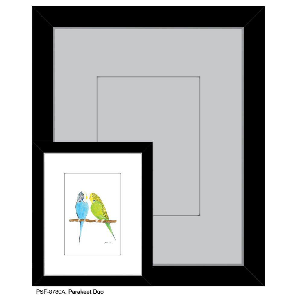 Parakeet Duo, Print (#8780A), Print Matted, www.printedcanvas.com