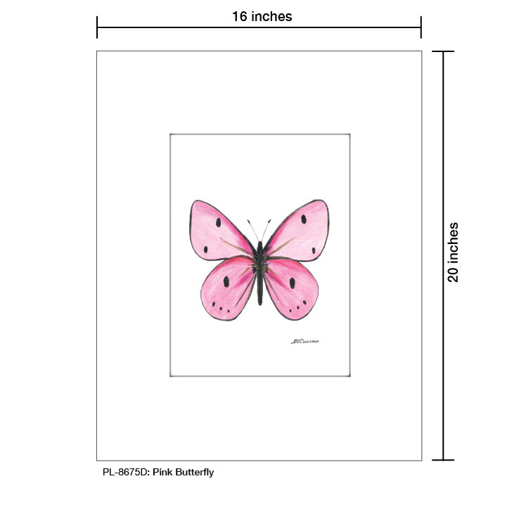 Pink Butterfly, Print (#8675D) - Printed Canvas