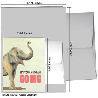 Asian Elephant, Greeting Card (8226E), Enclosure Card, www.printedcanvas.com