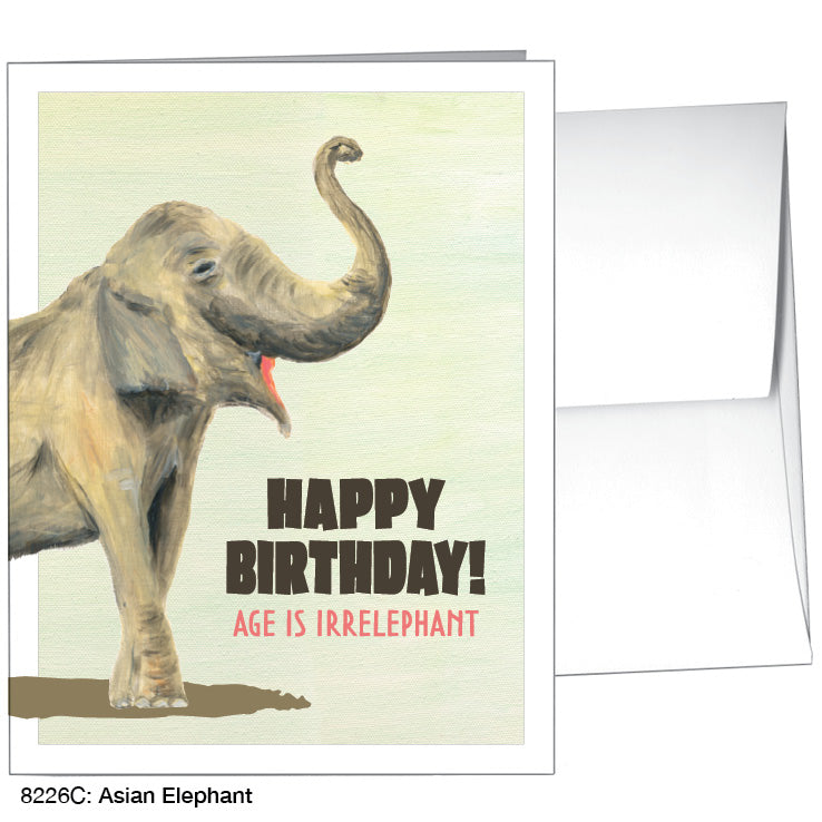 Asian Elephant, Greeting Card (8226C), A2, printedcanvas.com