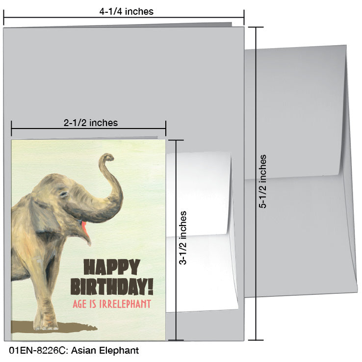 Asian Elephant, Greeting Card (8226C), Enclosure, printedcanvas.com