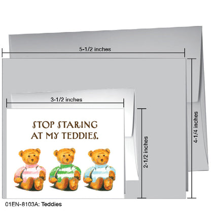Teddies, Greeting Card (8103A), Enclosure Card, www.printedcanvas.com