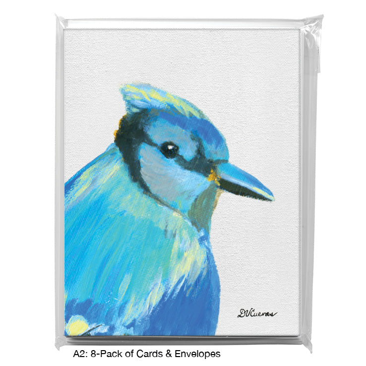 Blue Jay, Greeting Card (7694D), A2 Card 8-Pack, www.printedcanvas.com