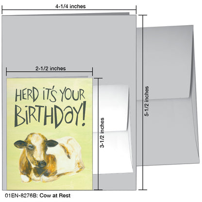 Cow at Rest, Greeting Card (8276B), Enclosure Card, www.printedcanvas.com