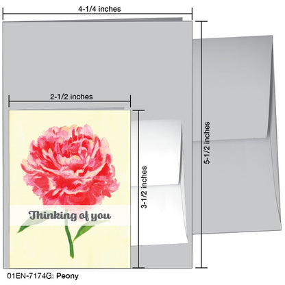 Peony, Greeting Card (7174G), Enclosure Card, www.printedcanvas.com