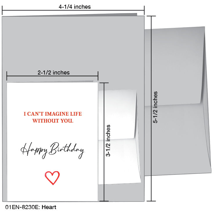Heart, Greeting Card (8230E), Enclosure Card, www.printedcanvas.com