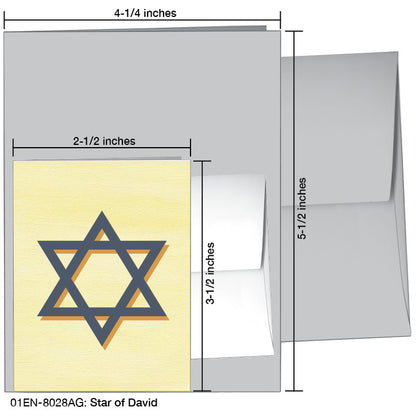 Star of David, Greeting Card (8028AG), Enclosure Card, printedcanvas.com