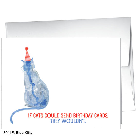 Blue Kitty, Greeting Card (8041F), A2, printedcanvas.com