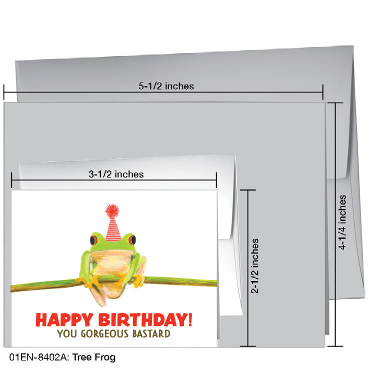 Tree Frog, Greeting Card (8402A), Enclosure Card, www.printedcanvas.com