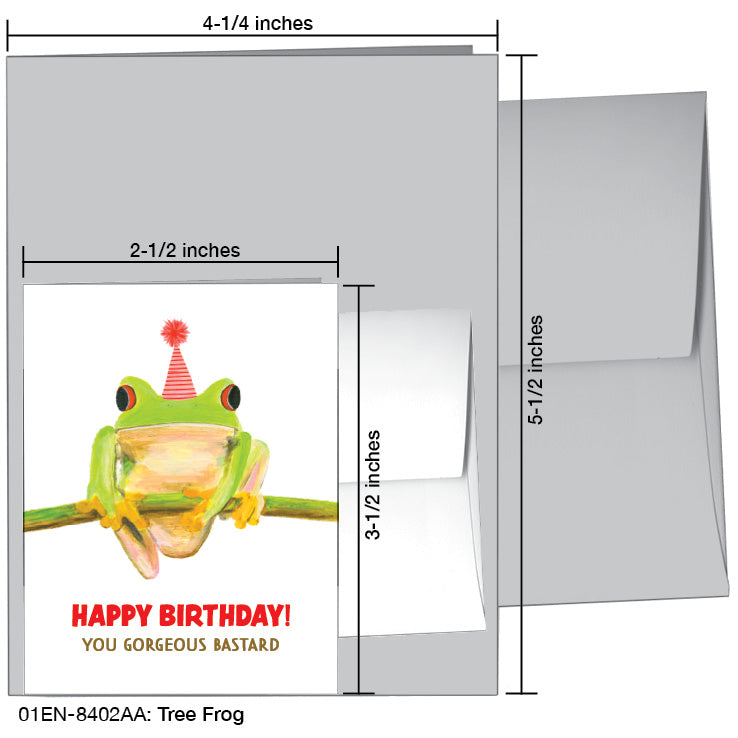 Tree Frog, Greeting Card (8402AA), Enclosure, www.printedcanvas.com