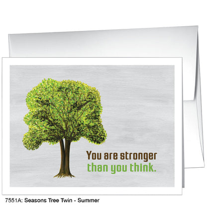 Seasons Tree Twin, Greeting Card (7551A), A2 Card, printedcanvas.com