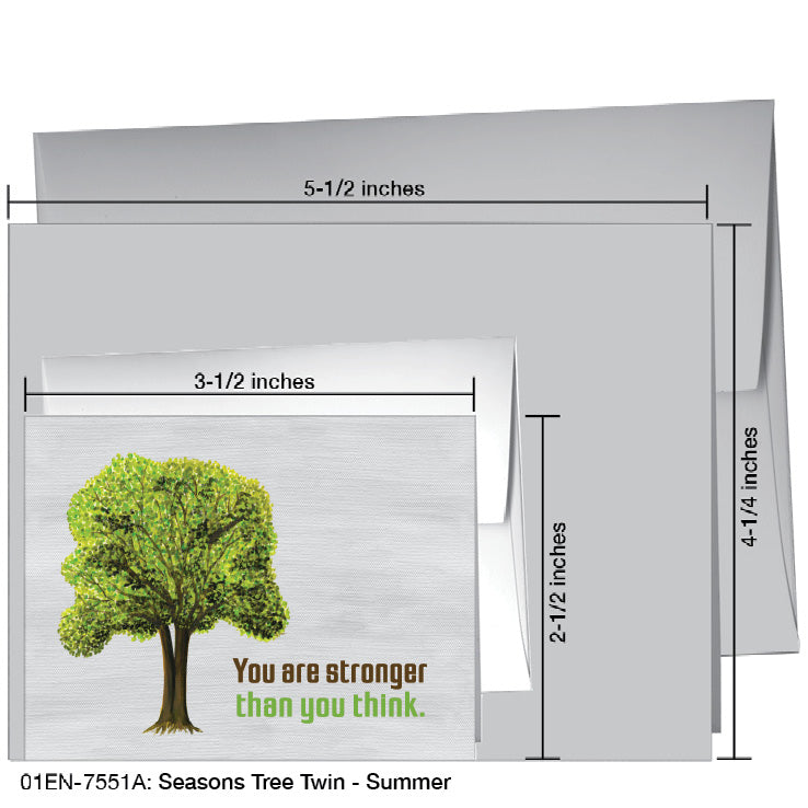 Seasons Tree Twin, Greeting Card (7551A), Enclosure Card, printedcanvas.com