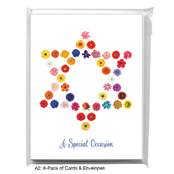 Star of David, Greeting Card (8028F), A2 8-Pack, printedcanvas.com