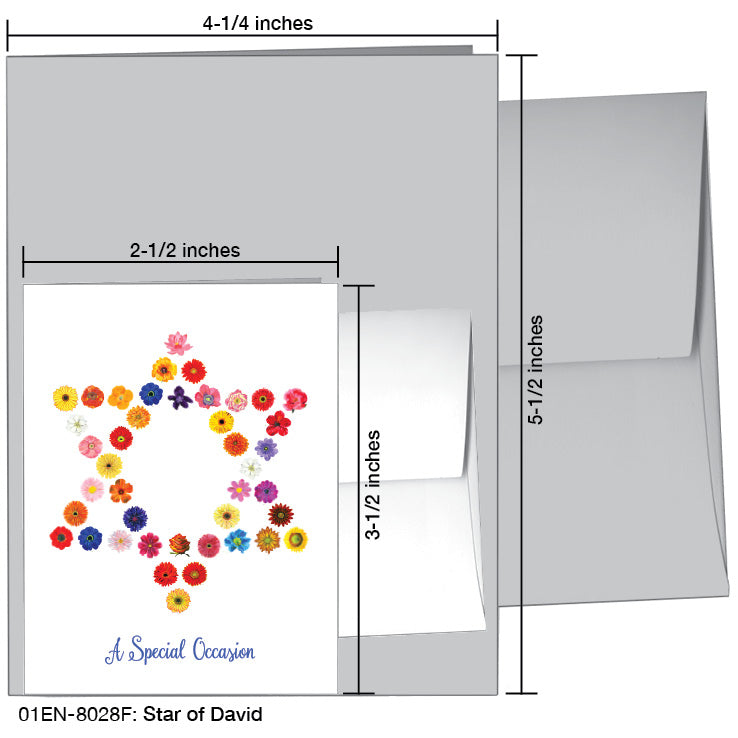 Star of David, Greeting Card (8028F), Enclosure Card, printedcanvas.com