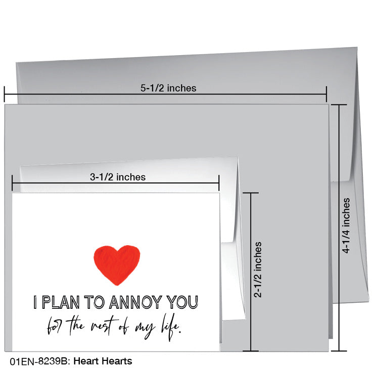 Heart Hearts, Greeting Card (8239B), Enclosure Card, www.printedcanvas.com