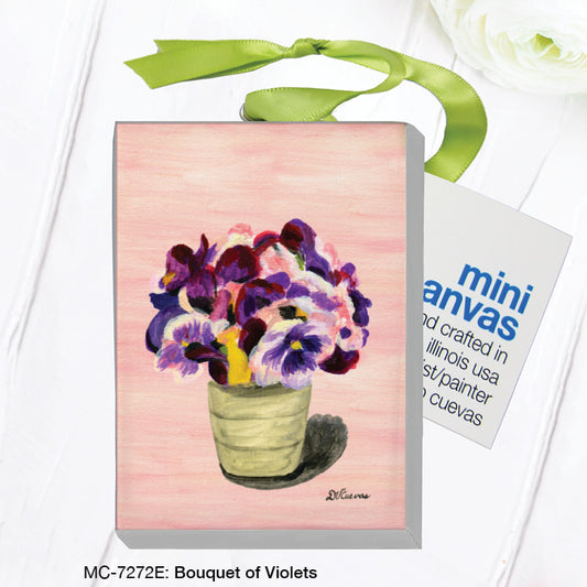 Bouquet of Violets, Mini Canvas (MC-7272E), Mini Canvas, www.printedcanvas.com